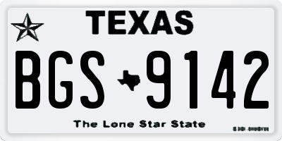 TX license plate BGS9142