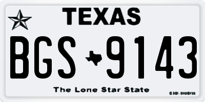 TX license plate BGS9143