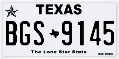 TX license plate BGS9145