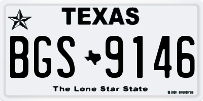 TX license plate BGS9146