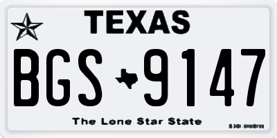 TX license plate BGS9147