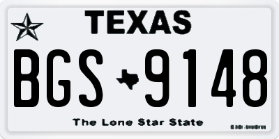 TX license plate BGS9148
