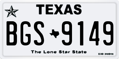 TX license plate BGS9149