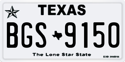 TX license plate BGS9150