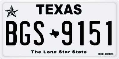 TX license plate BGS9151
