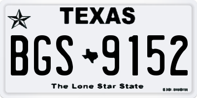 TX license plate BGS9152