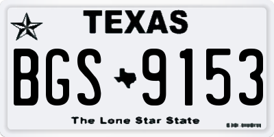 TX license plate BGS9153