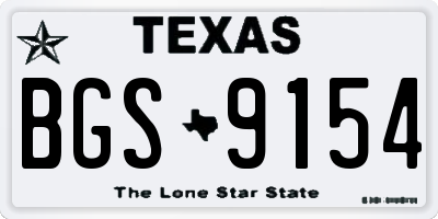 TX license plate BGS9154