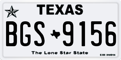 TX license plate BGS9156