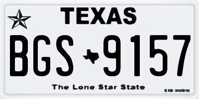 TX license plate BGS9157