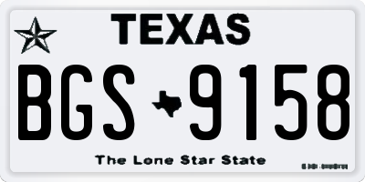 TX license plate BGS9158