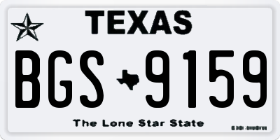 TX license plate BGS9159