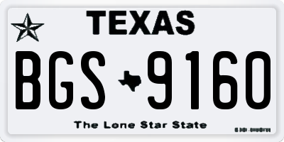 TX license plate BGS9160
