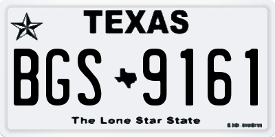 TX license plate BGS9161