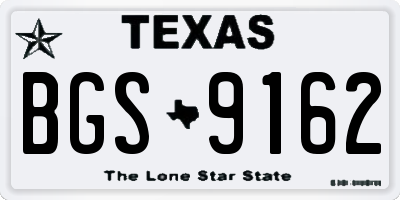 TX license plate BGS9162