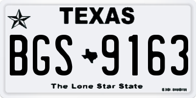 TX license plate BGS9163