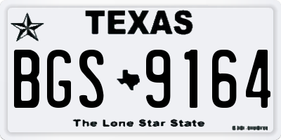 TX license plate BGS9164