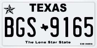 TX license plate BGS9165