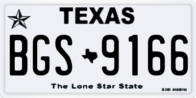 TX license plate BGS9166