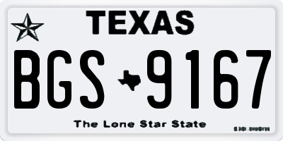 TX license plate BGS9167
