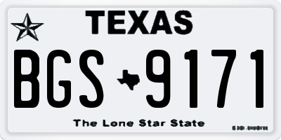 TX license plate BGS9171