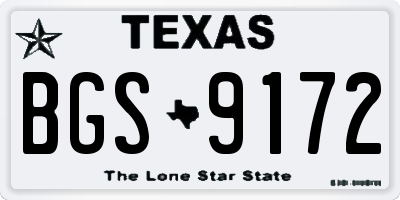 TX license plate BGS9172