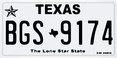 TX license plate BGS9174