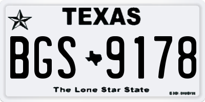 TX license plate BGS9178