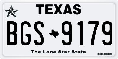 TX license plate BGS9179