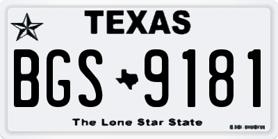TX license plate BGS9181