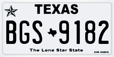 TX license plate BGS9182