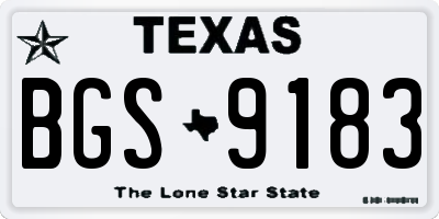 TX license plate BGS9183