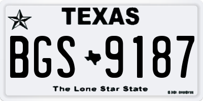 TX license plate BGS9187