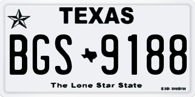 TX license plate BGS9188