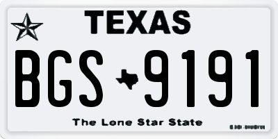 TX license plate BGS9191