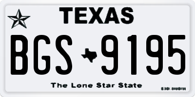 TX license plate BGS9195