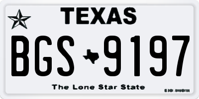 TX license plate BGS9197