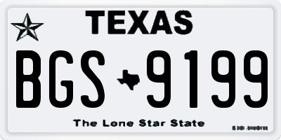 TX license plate BGS9199