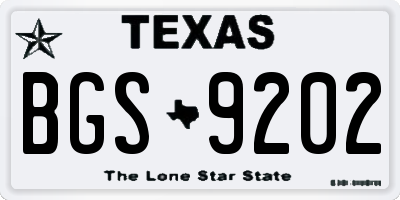 TX license plate BGS9202