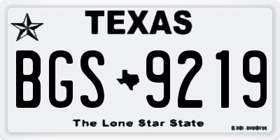 TX license plate BGS9219