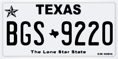 TX license plate BGS9220