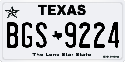TX license plate BGS9224