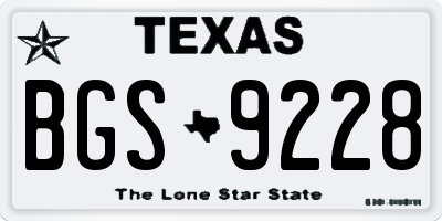 TX license plate BGS9228
