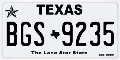 TX license plate BGS9235