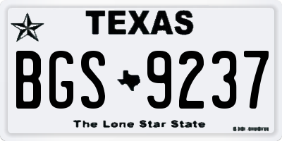 TX license plate BGS9237