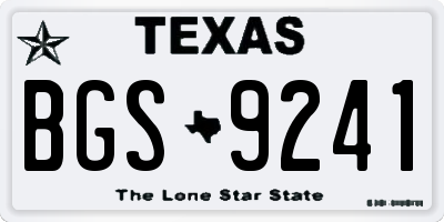TX license plate BGS9241