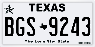TX license plate BGS9243