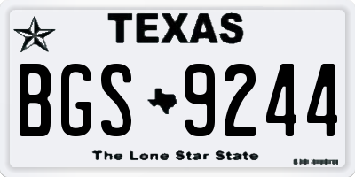 TX license plate BGS9244