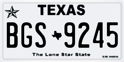 TX license plate BGS9245