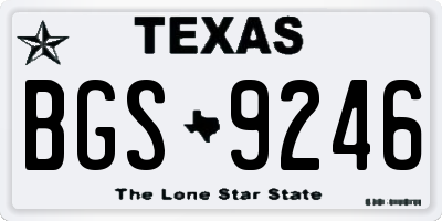 TX license plate BGS9246